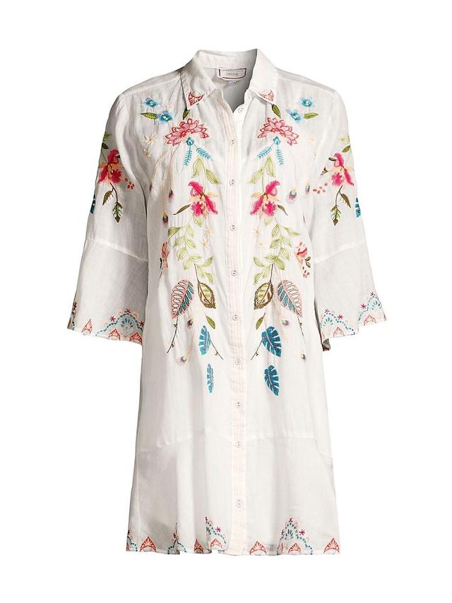 Womens Emika Floral Embroidered Shirtdress Product Image