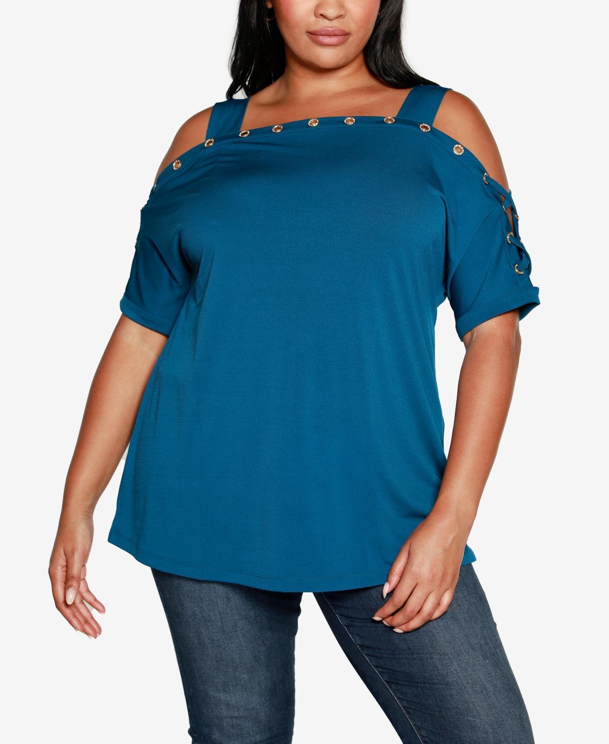 Belldini Plus Size Cold-Shoulder Top Product Image