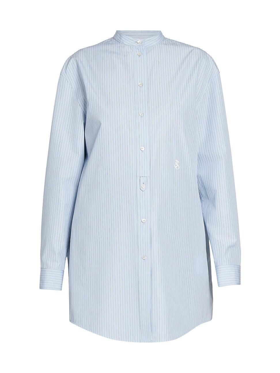 Jil Sander Relaxed Stripe Cotton Woven Polo Product Image