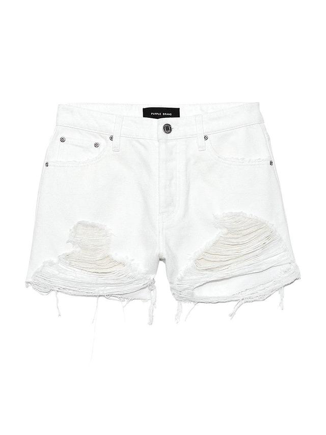 Womens Distressed Denim Cutoff Shorts Product Image