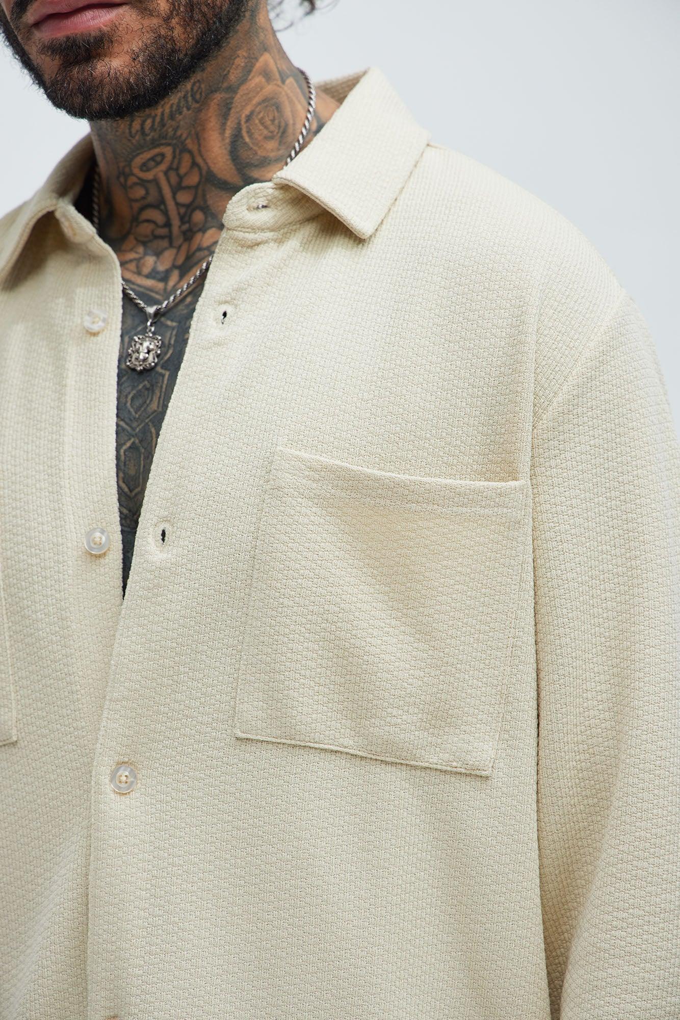 Capstan Textured Overshirt - Cream Product Image