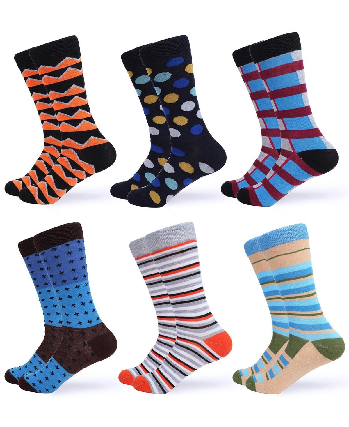 Mens Casual Colorful Dress Socks 6 Pack Product Image