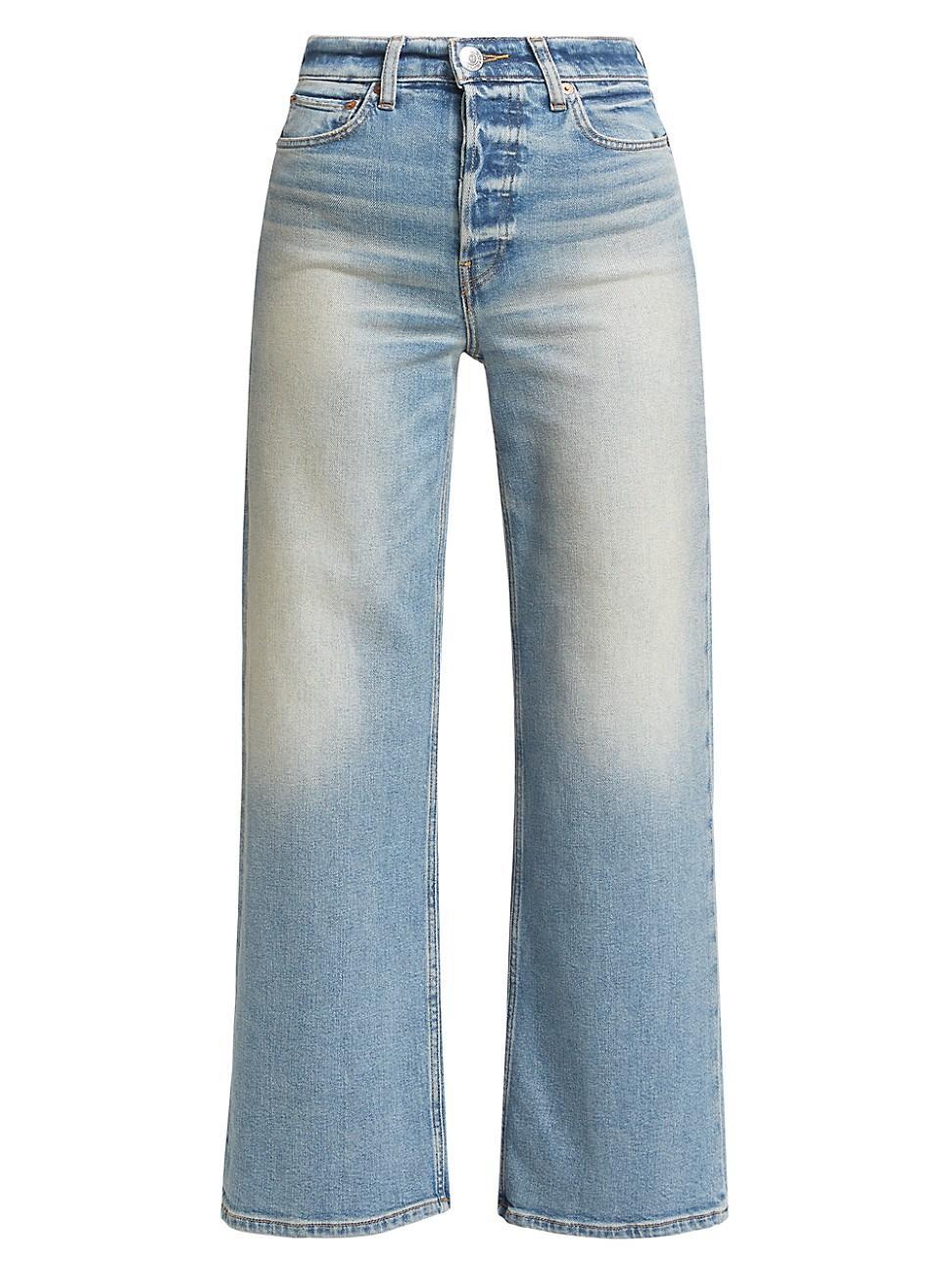 Womens Wide-Leg Crop Jeans Product Image