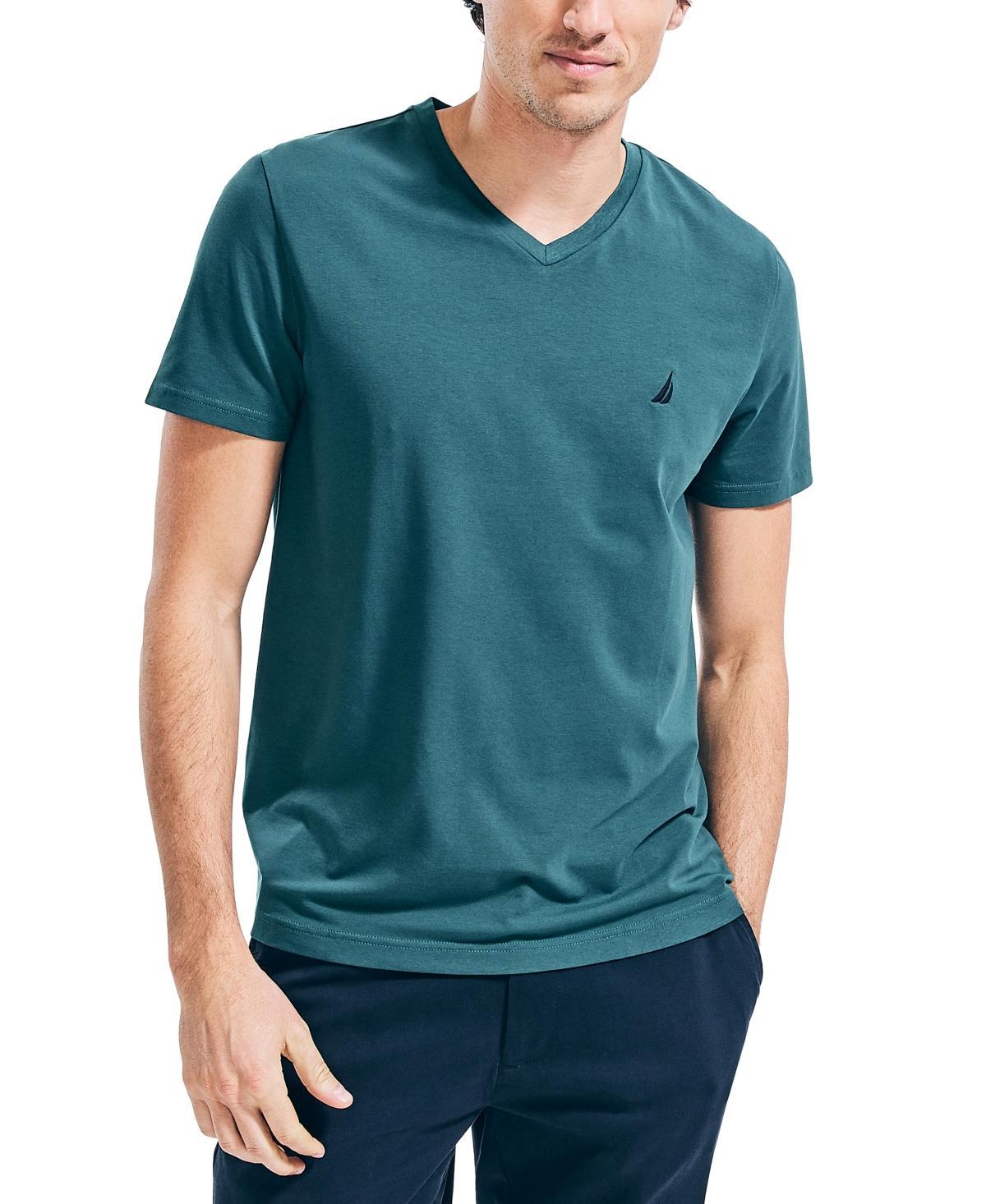 Nautica Mens J-Class Logo Classic-Fit Cotton V-Neck T-Shirt Product Image