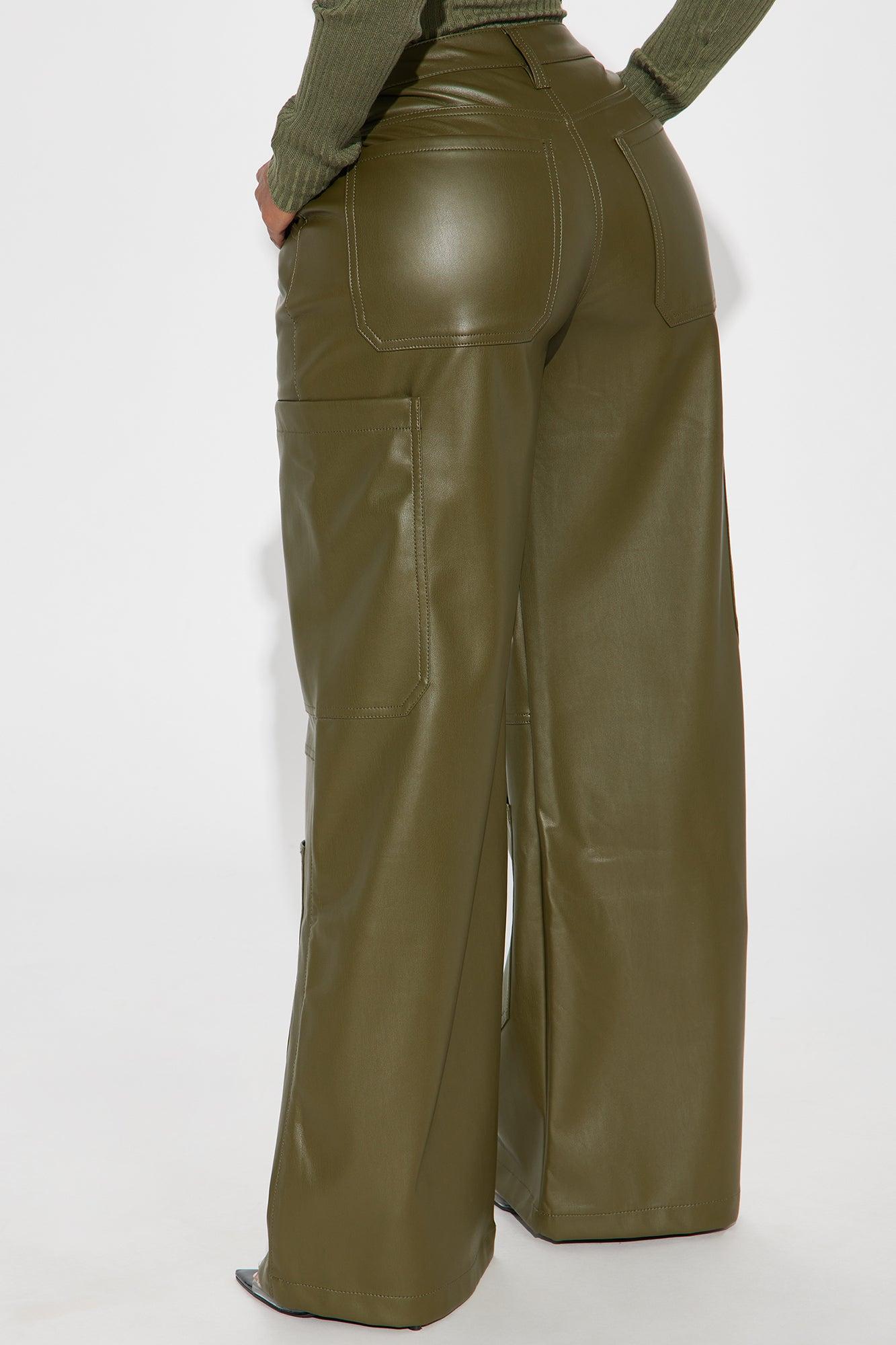 Said So Faux Leather Pant - Olive Product Image