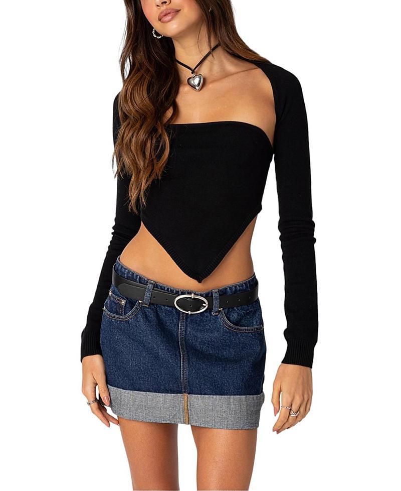 Womens Two Piece Knit Triangle Shrug Top Product Image