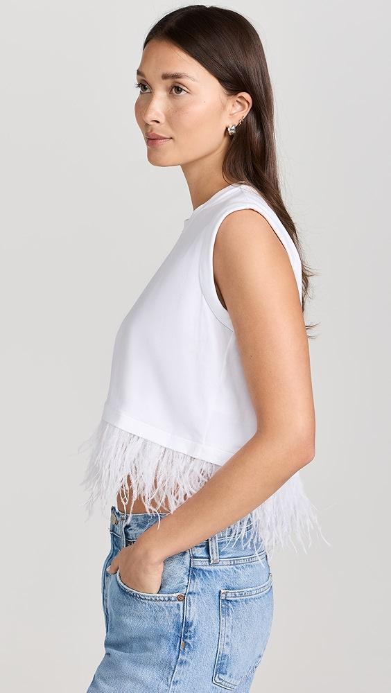 Cinq à Sept Cropped Feather Tee | Shopbop Product Image