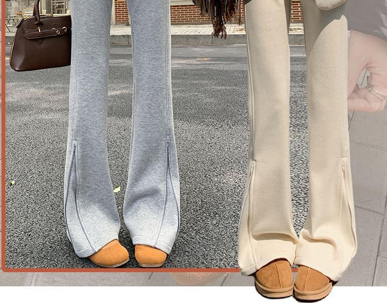 High Waist Plain Flared Sweatpants Product Image