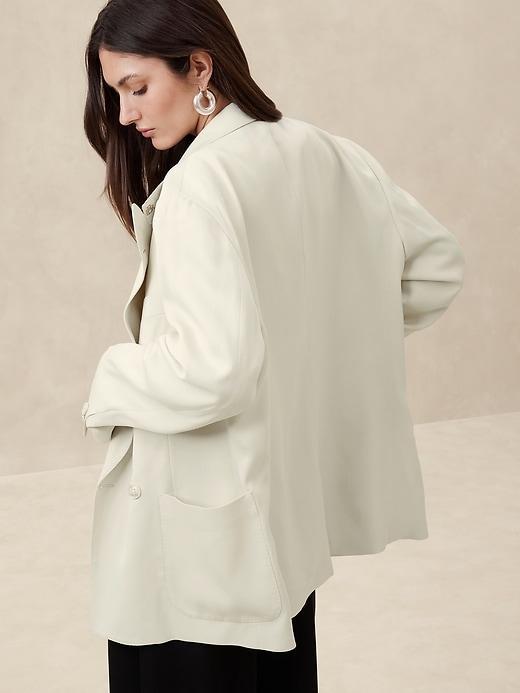 Alix Oversized Italian Satin Blazer Product Image