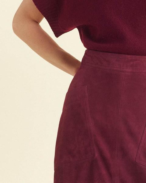 A-Line Suede Skirt -  Product Image