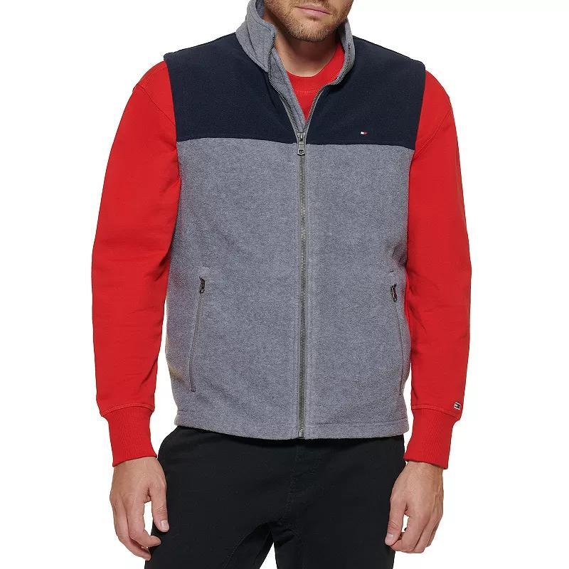 Mens Tommy Hilfiger Fleece Vest Turq/Blue Product Image