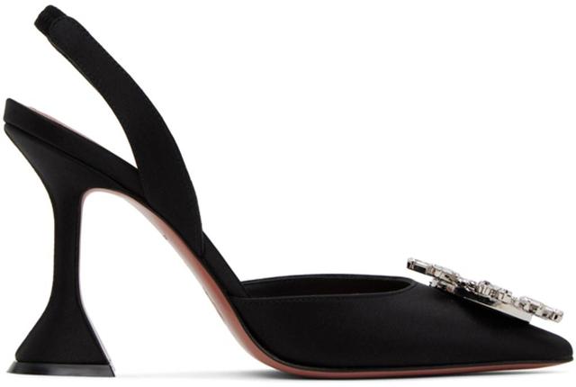 AMINA MUADDI Rosie 95mm Bow-detail Pumps In Black Product Image