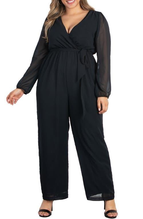 Kiyonna Celina Long Sleeve Chiffon Jumpsuit Product Image