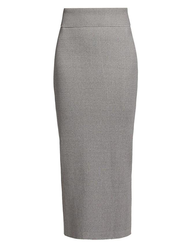 Womens Willow Silk & Cotton Rib-Knit Midi-Skirt Product Image