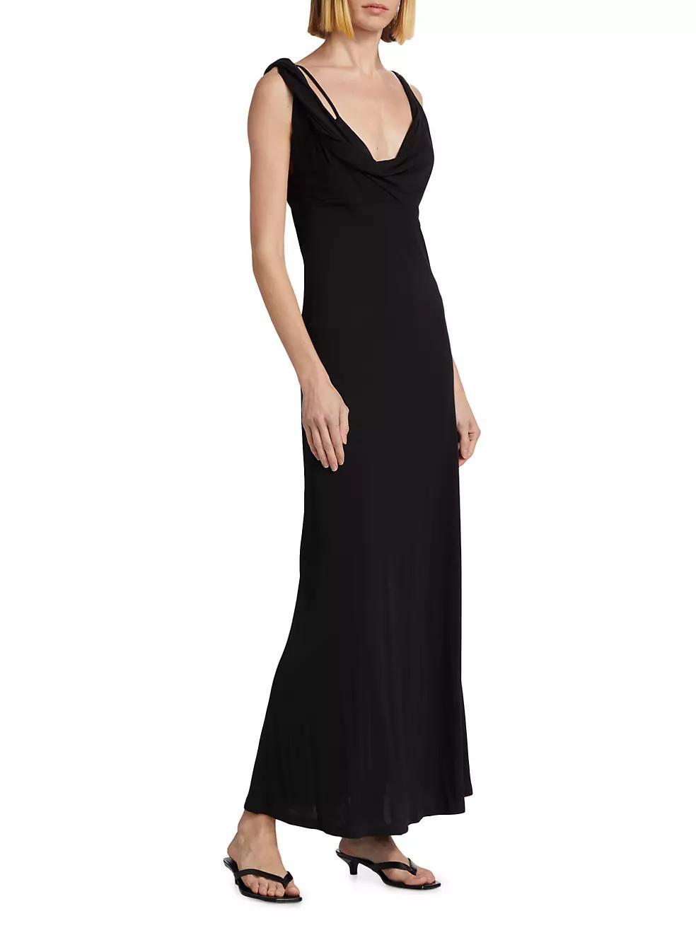 Crepe Jersey Twist Drape Maxi Dress Product Image