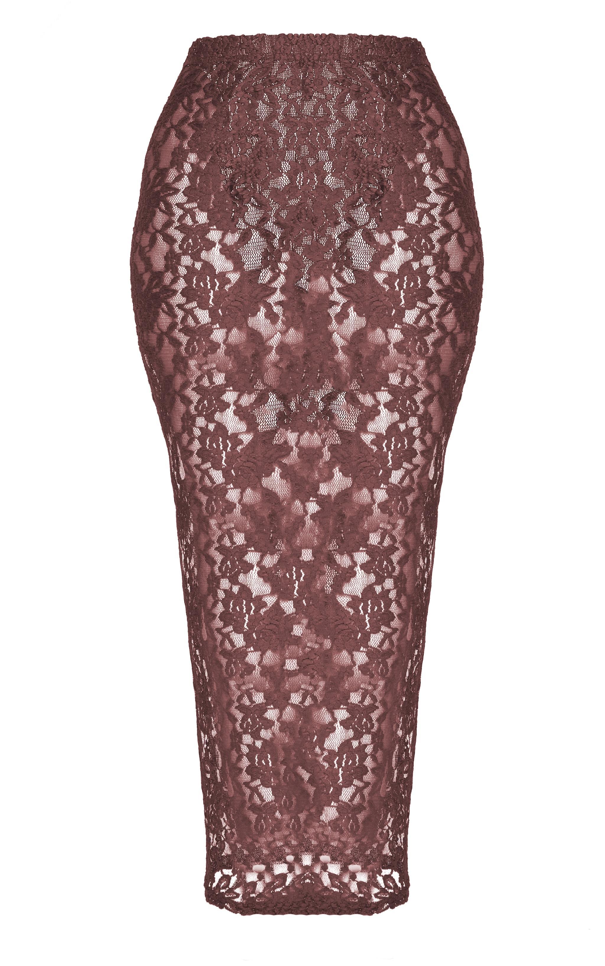 Chocolate Lace Maxi Skirt Product Image