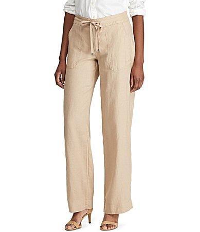 Lauren Ralph Lauren Wide Leg Linen Pants Product Image