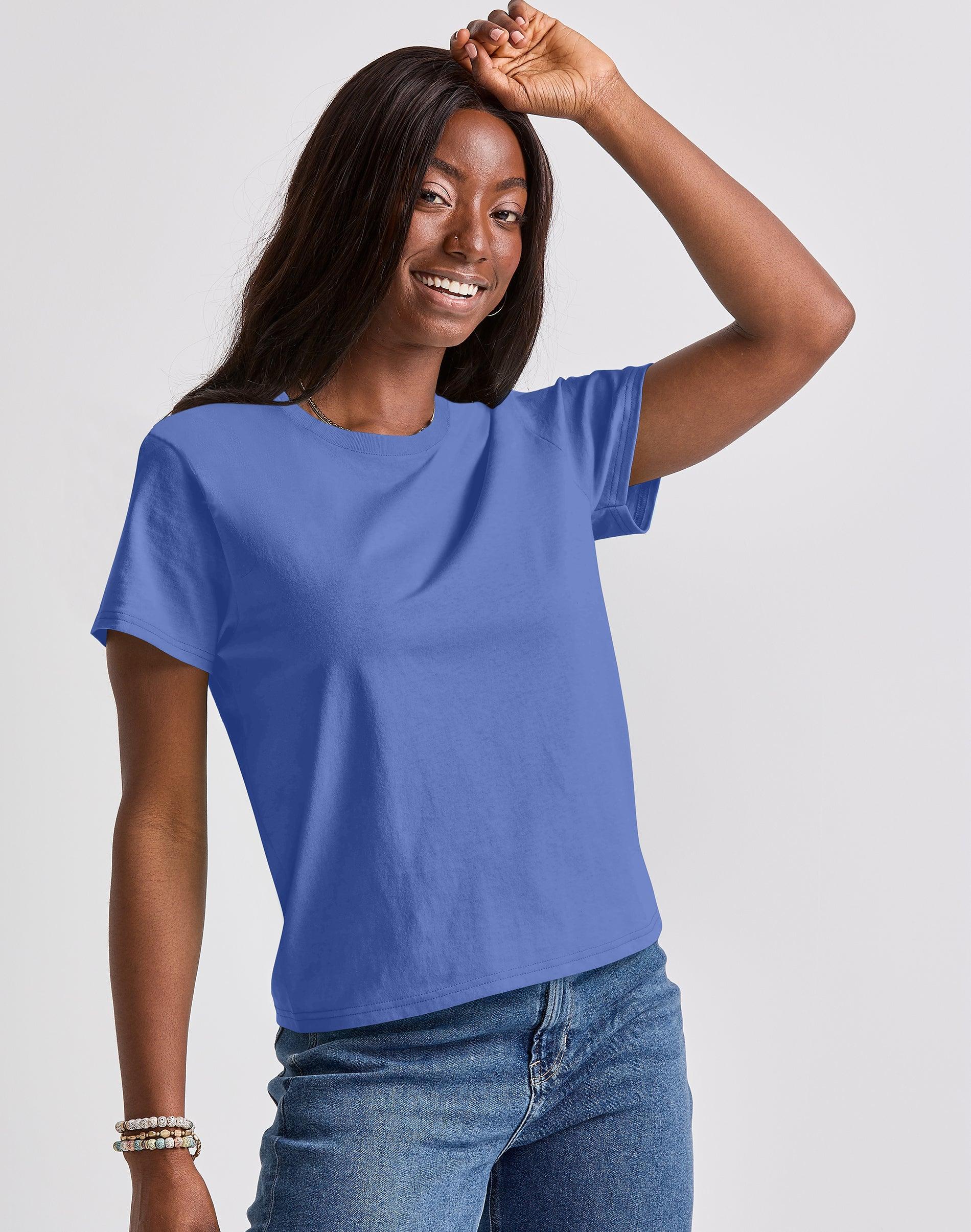 Hanes Essentials Womens Cotton T-Shirt, Classic Fit Natural XS Product Image