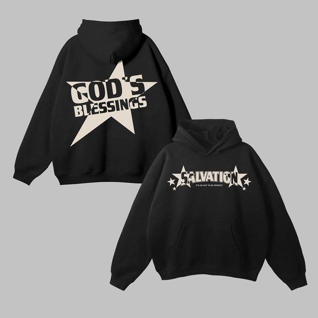 Sopula Faith Star-Shaped Printed Graphic Pocket Hoodie Product Image