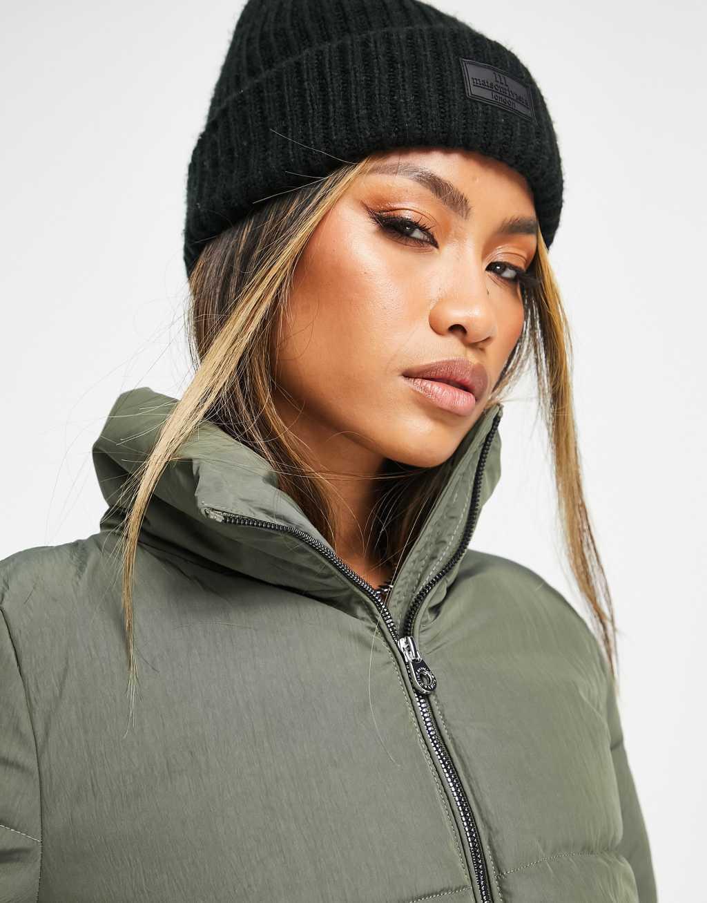 Only padded jacket in khaki green  Product Image