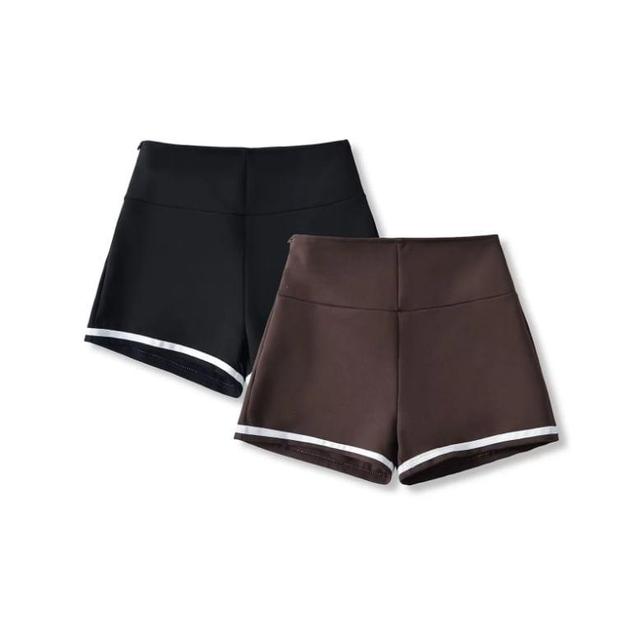 High Waist Two Tone Shorts Product Image