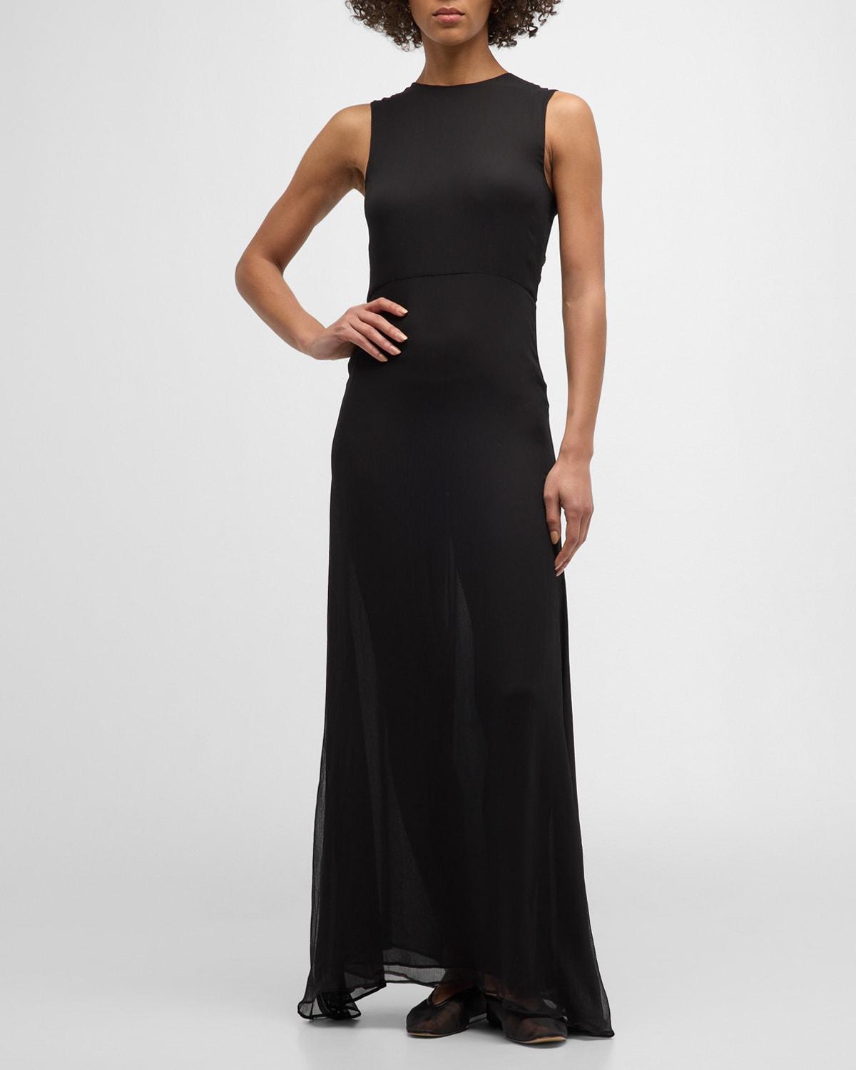 Nina Sleeveless Silk-Chiffon Gown Product Image