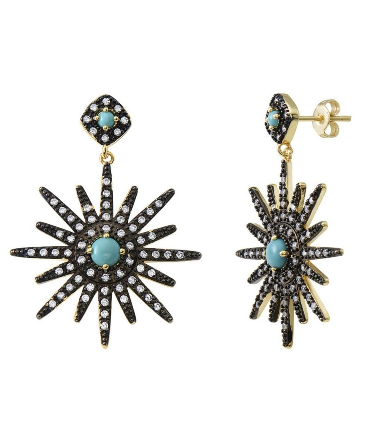 Adornia Faux Turquoise Starburst Earrings Product Image