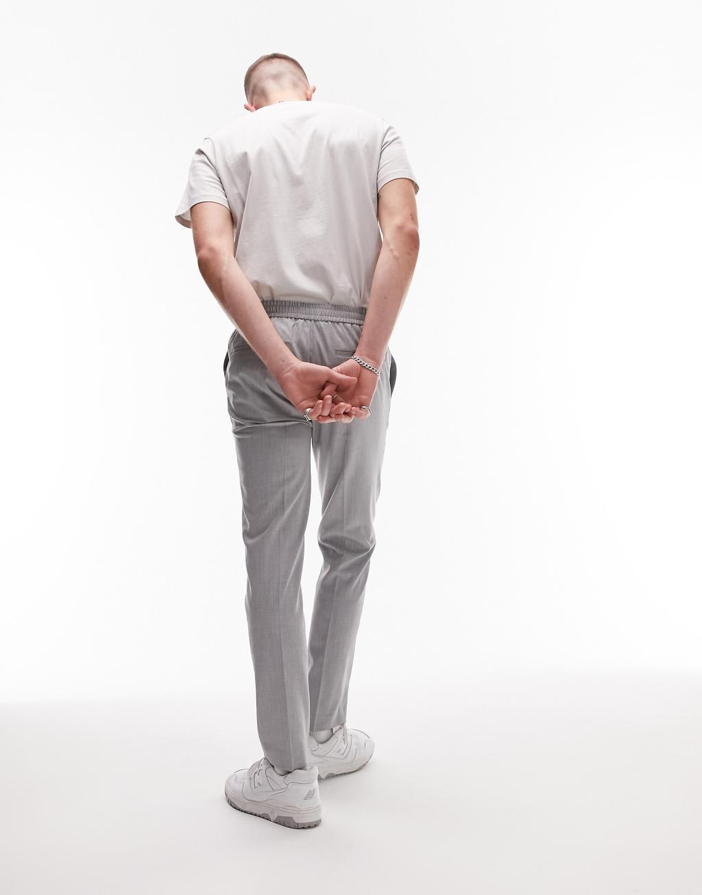 Topman skinny smart pants with elasticated waistband Product Image