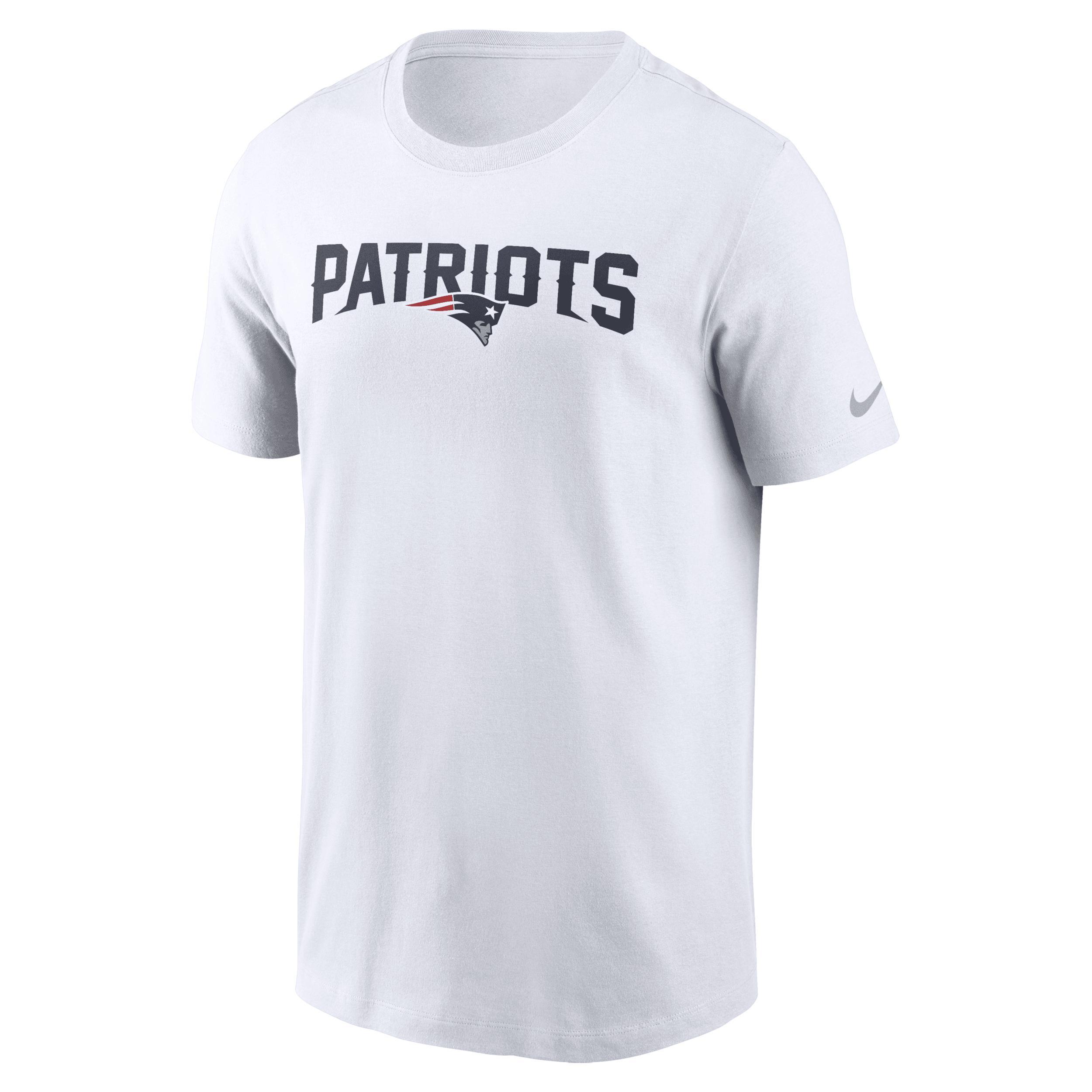 Nike Mens White New England Patriots Primetime Wordmark Essential T-Shirt Product Image