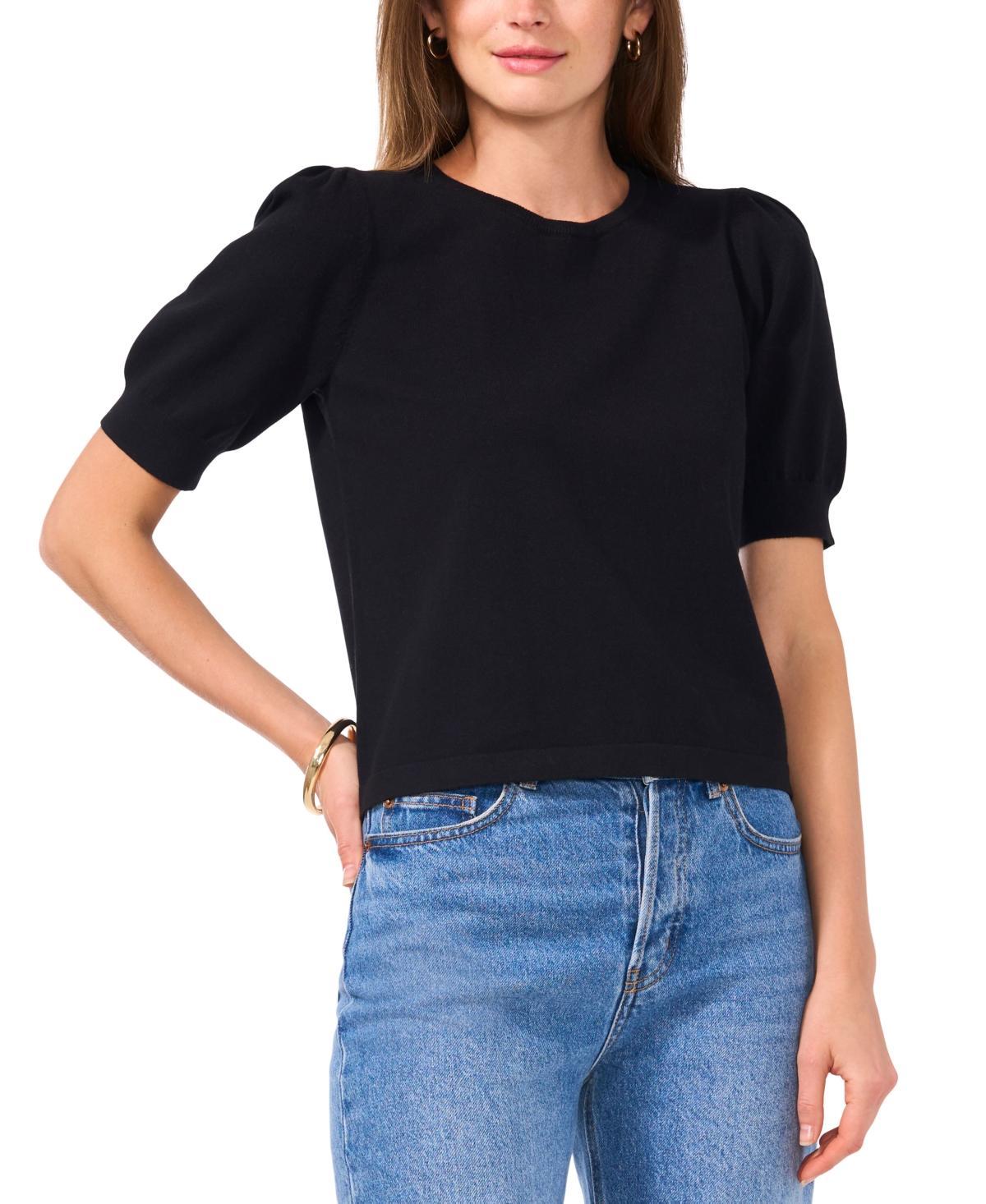 Sam & Jess Womens Short Puff-Sleeve Sweater Product Image