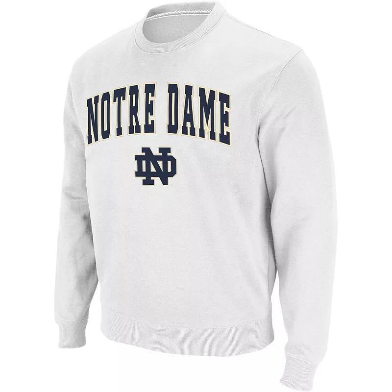 Mens Colosseum Notre Dame Fighting Irish Arch & Logo Crew Neck Sweatshirt Product Image