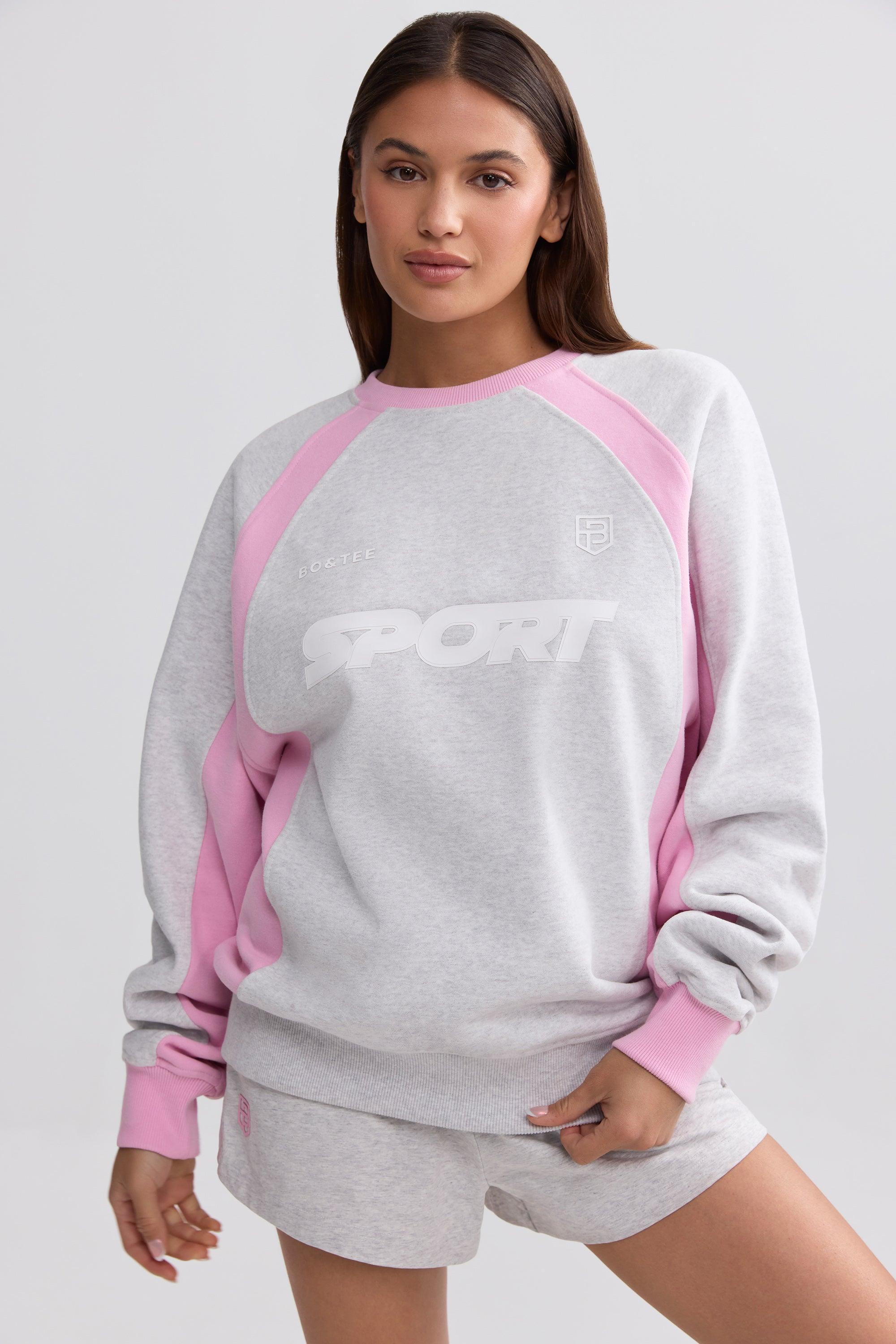 Oversized Colourblock Sweatshirt in Grey Marl Product Image