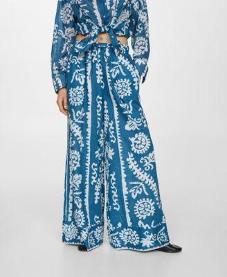 Women's Wide Leg Printed Pants Product Image