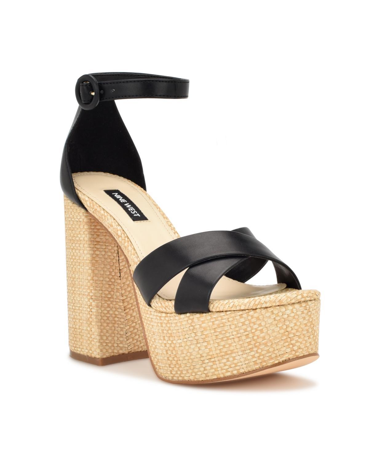 Nine West Womens Willie Block Heel Platform Dress Sandals Product Image