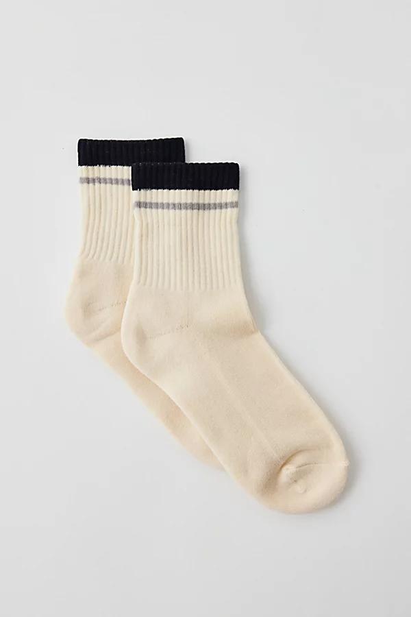 Double Striped Quarter Crew Sock Womens at Urban Outfitters Product Image