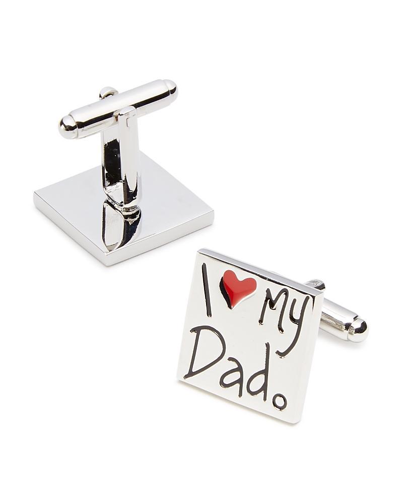 Mens Love Dad Rhodium-Plated Brass Cufflinks Product Image