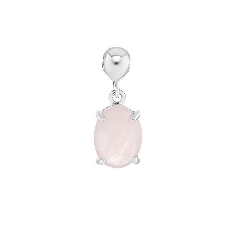 PRIMROSE Sterling Silver Oval Sliding Charm, Womens, Sterling Pink Product Image