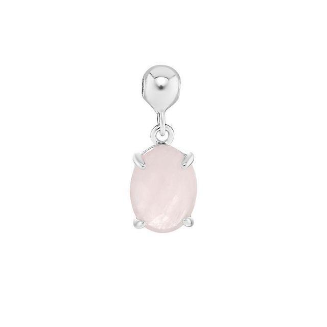 PRIMROSE Sterling Silver Oval Sliding Charm, Womens, Sterling Pink Product Image