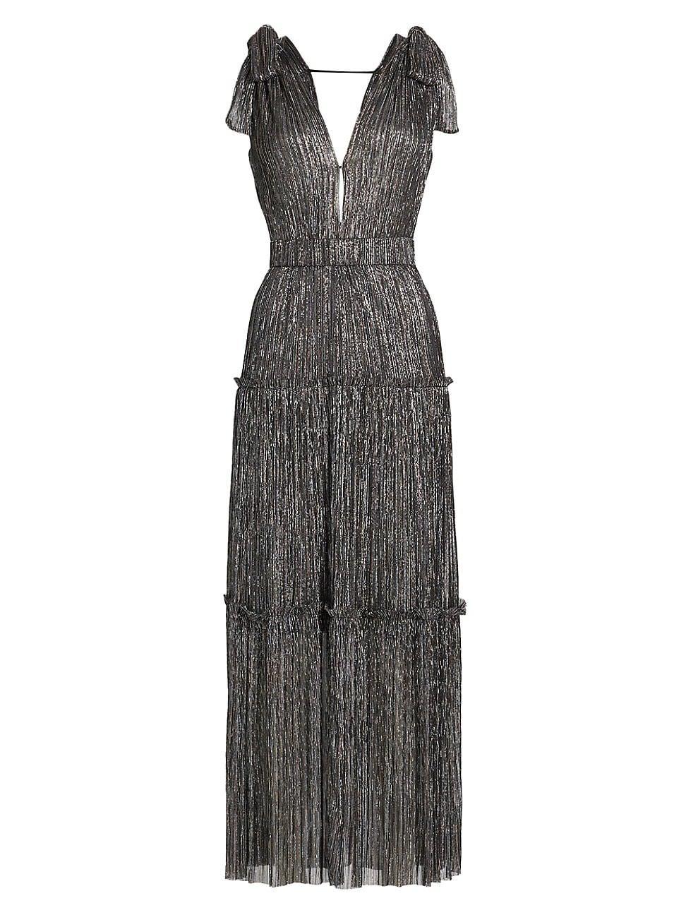 Womens Helena Metallic Tiered Maxi Dress Product Image