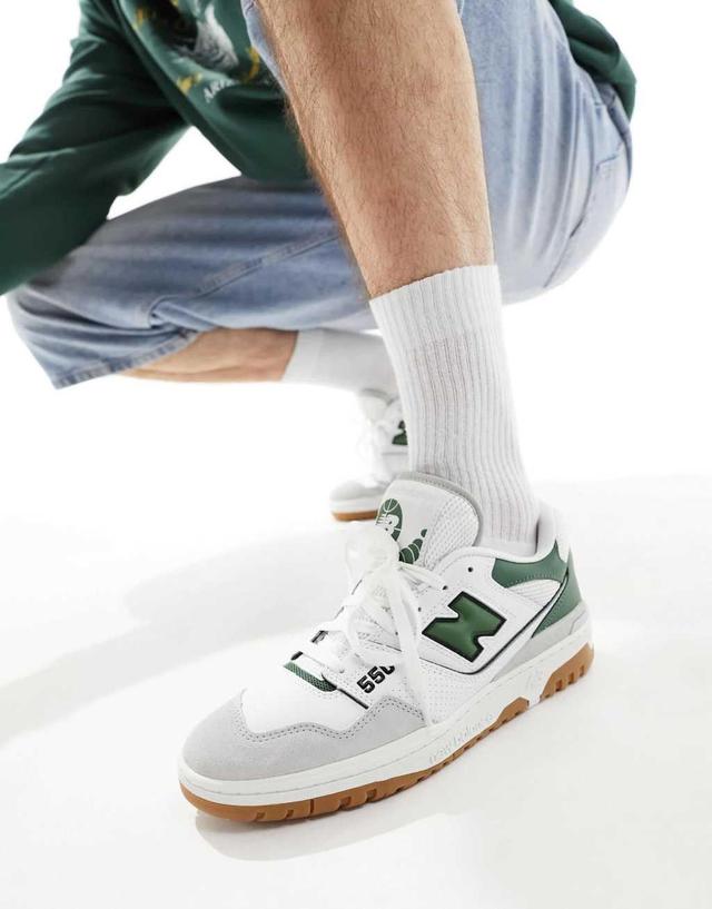 New Balance 550 sneakers in white with green detail Product Image