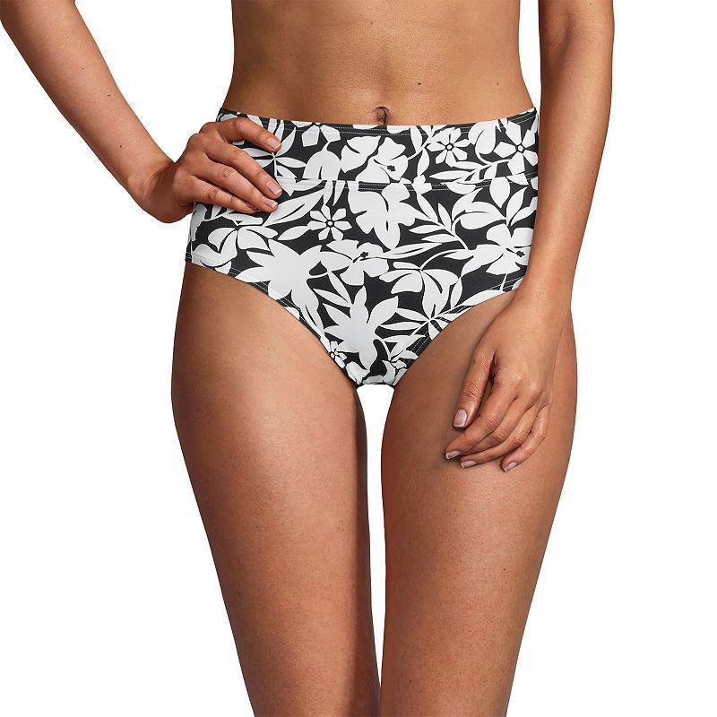 Womens Lands End Retro Tummy Slimmer High-Waist Bikini Bottoms Oxford Product Image