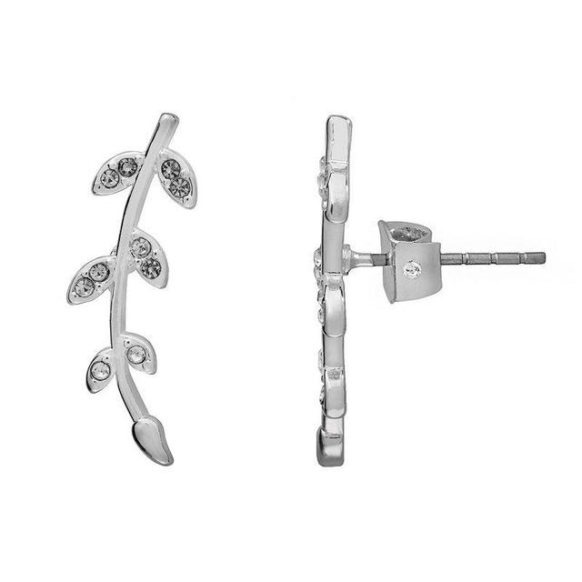 LC Lauren Conrad Pave Branch Climber Earrings, Womens, Silver Product Image