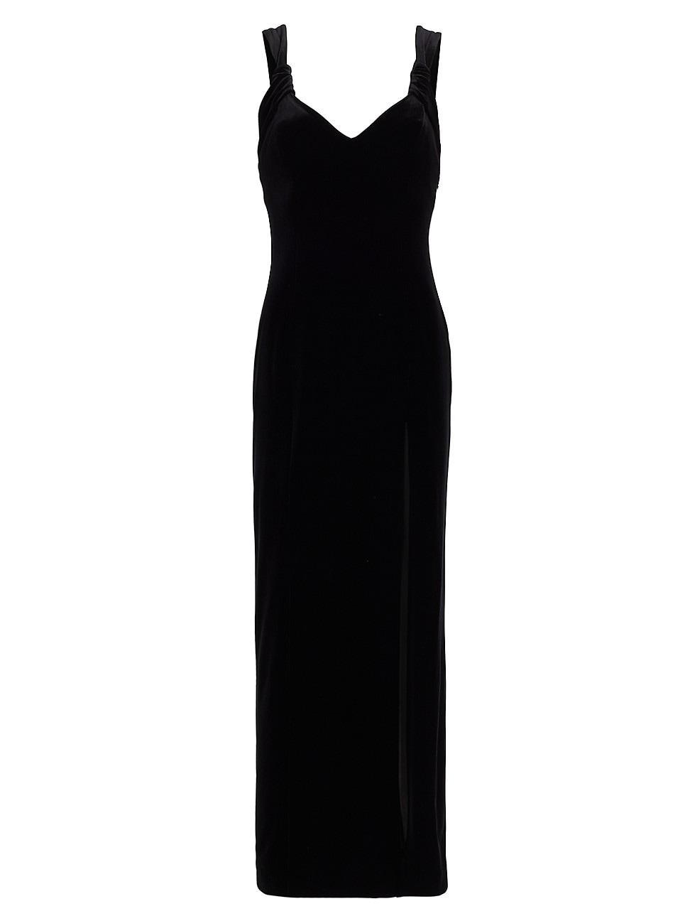 Womens Liza Velvet Slit Maxi Dress product image