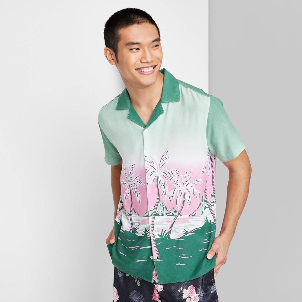 Mens Short Sleeve Collared Button-Down Shirt - Original Use Tropical M Product Image