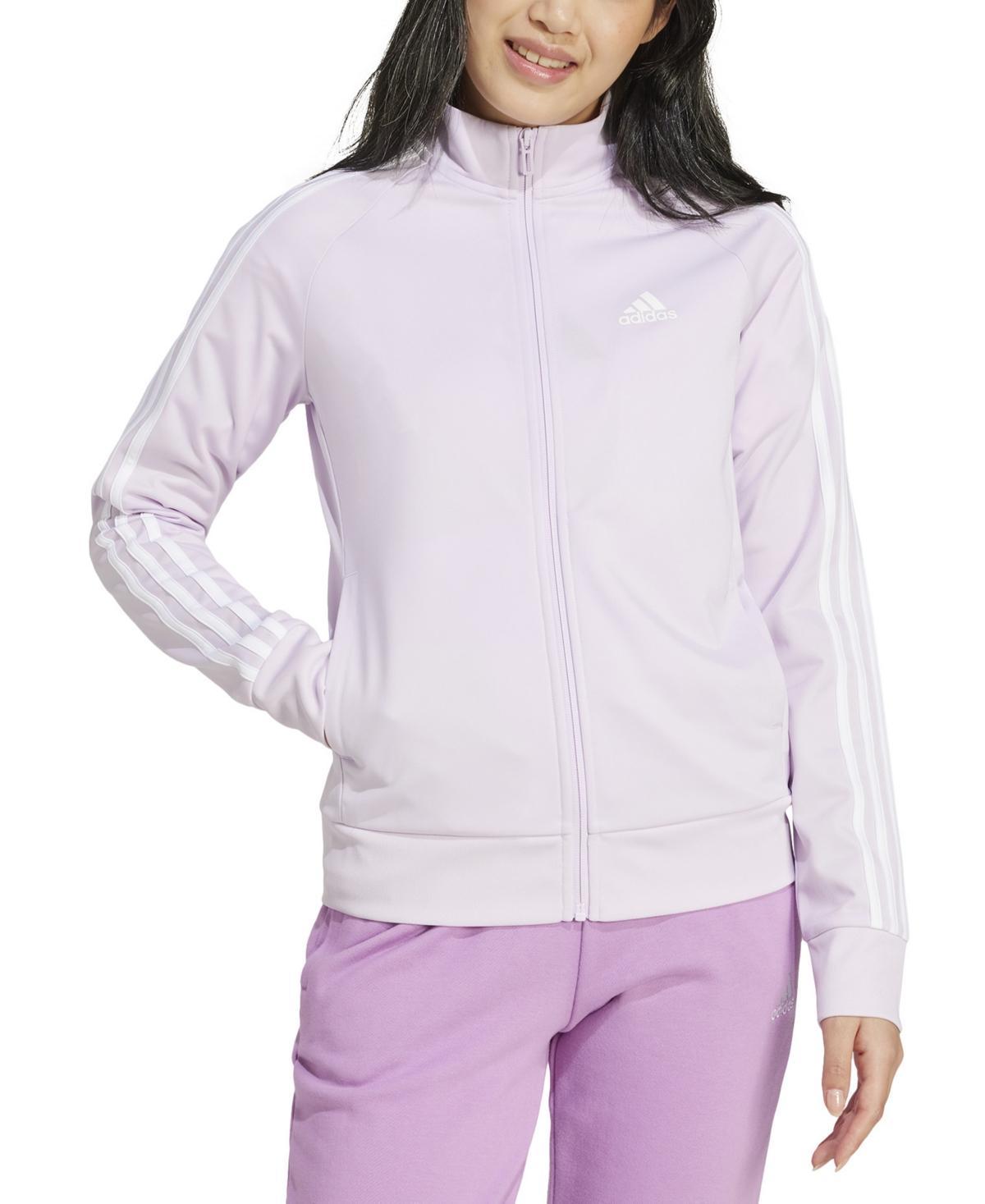 adidas 3-Stripes Track Top Tricot (Shadow Red/White) Women's Clothing Product Image