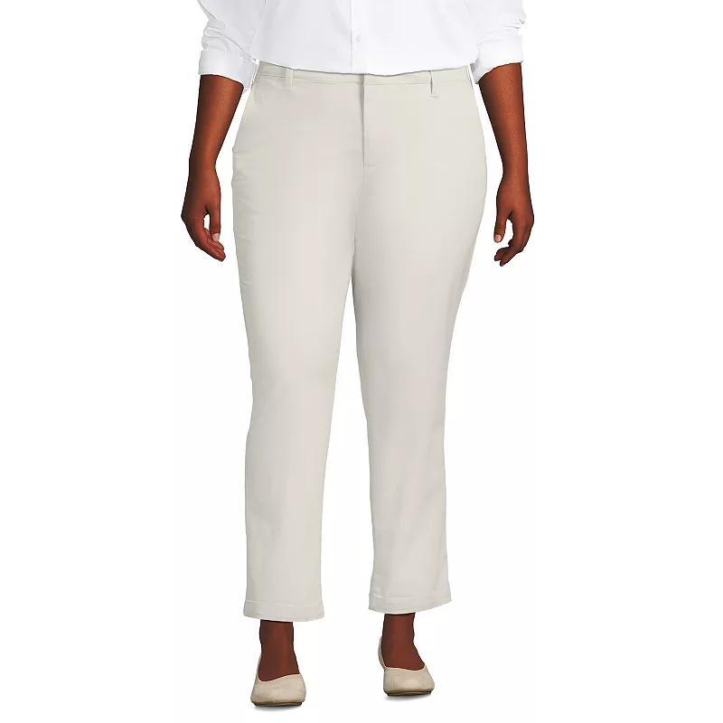 Plus Size Lands End Mid Rise Classic Straight Leg Chino Ankle Pants, Womens Product Image