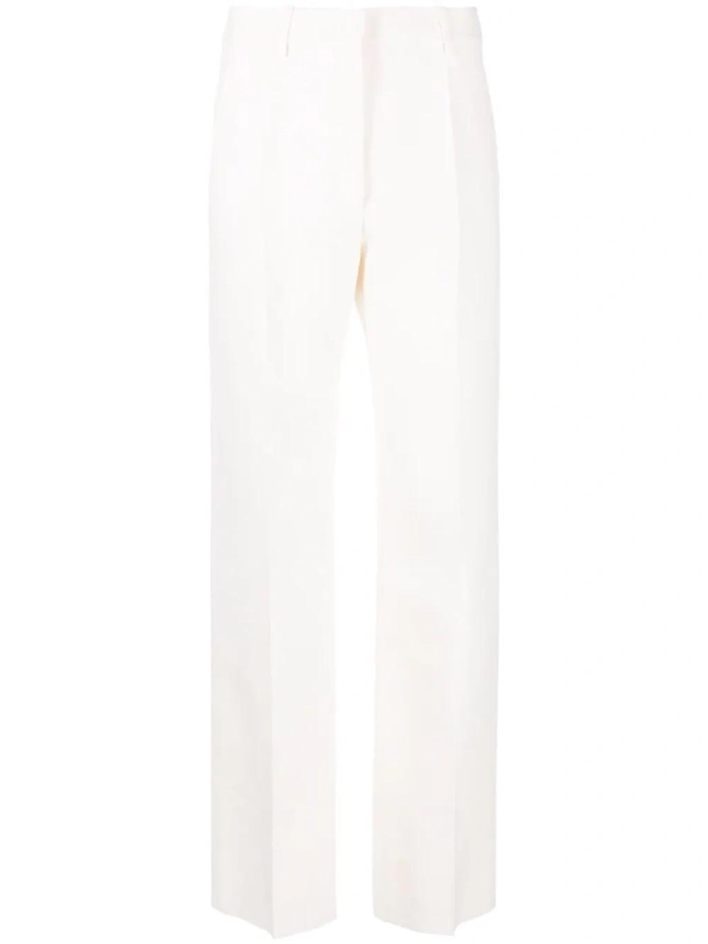 High-waisted Straight-leg Trousers In White Product Image