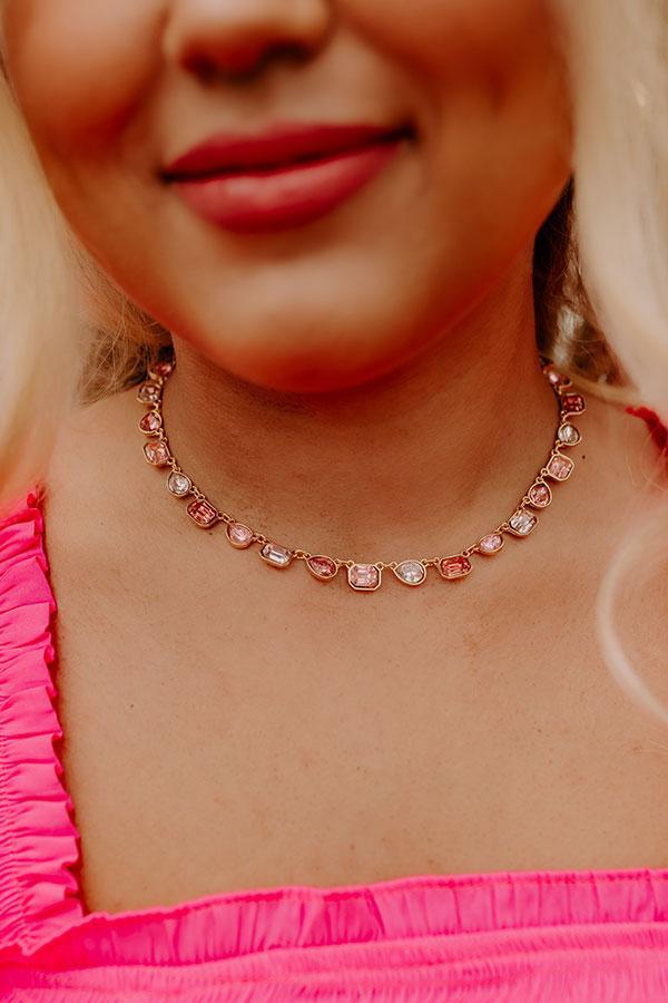 Perfectly Polished Necklace In Pink Product Image