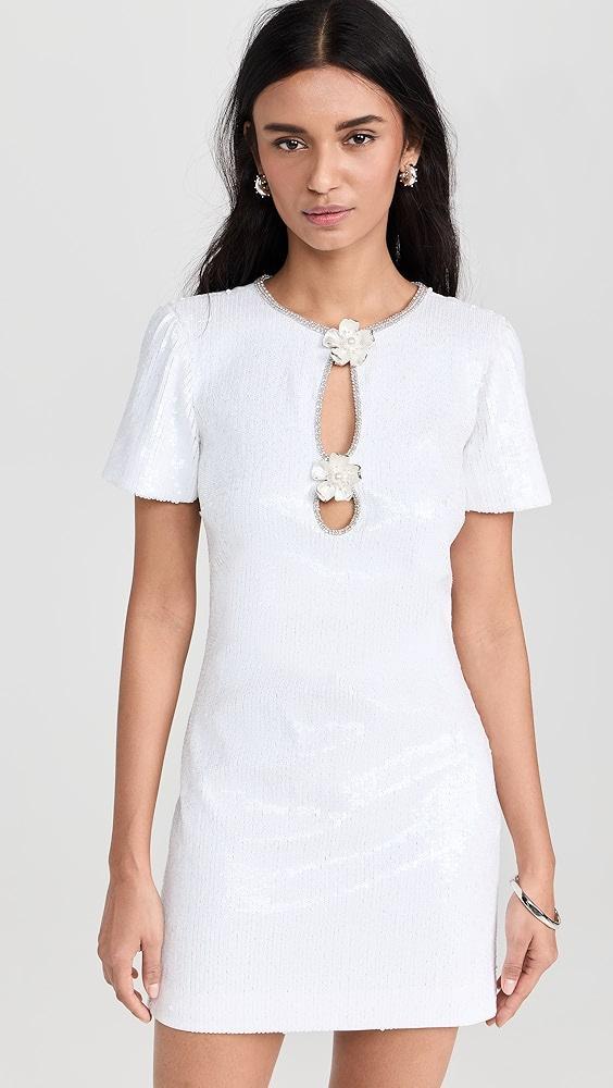 Self Portrait White Sequin Mini Dress | Shopbop Product Image