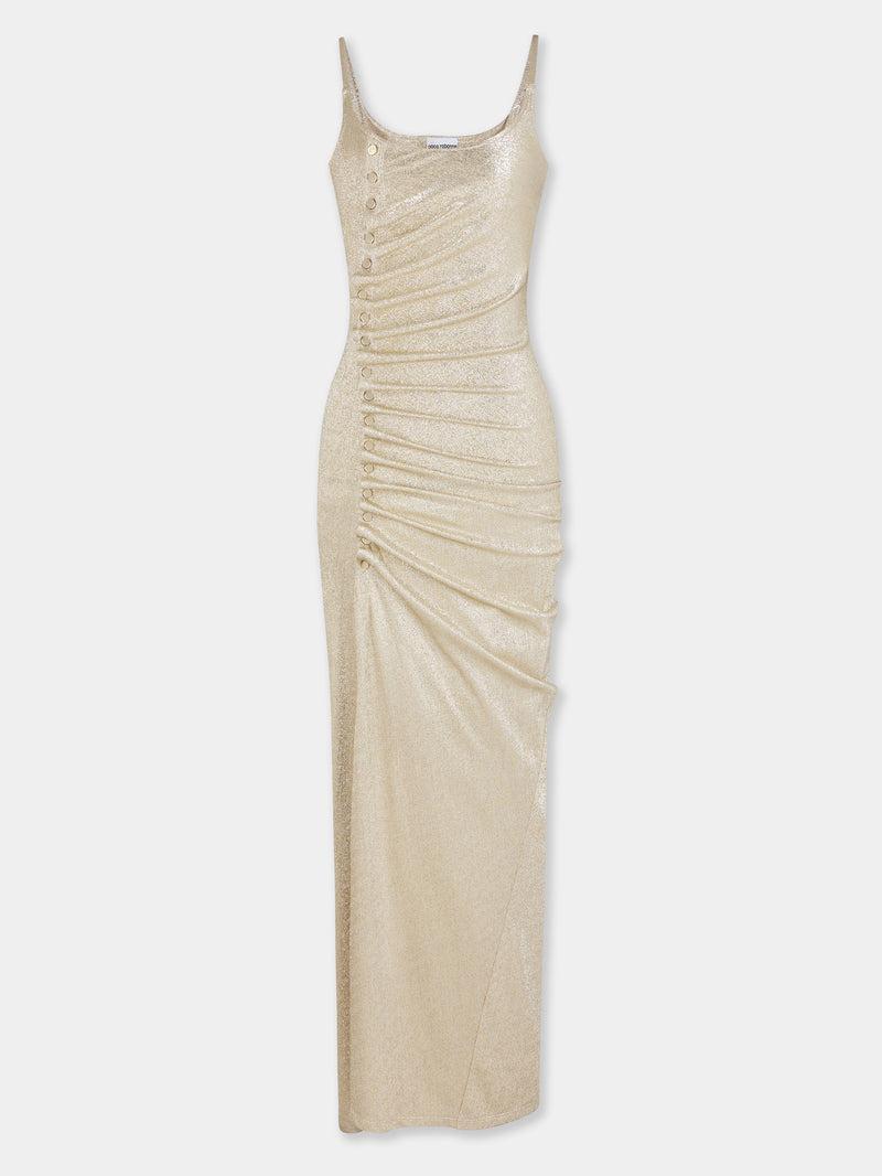 Gold Long Dress in Lurex Product Image